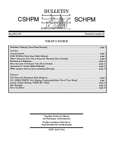 Cover Page of the CSHPM/SCHPM Bulletin